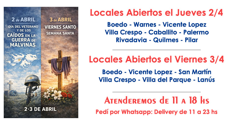 Feriado 2 y 3 de Abril